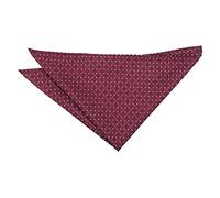 DQT Mens Geometric Pin Dot Handkerchief Pocket Square (Burgundy & White)