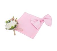 DQT Men's Metallic Patterned Wedding Butterfly PreTied Bow Tie and Pocket Square Set (Baby Pink)