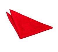 DQT Mens Paisley Floral Jacquard Pocket Square - Wedding, Business & Formal Suit Handkerchief - Red