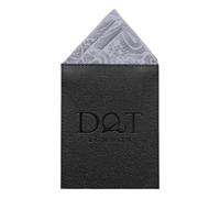 DQT Mens Paisley Pre-Folded Pocket Square - Wedding, Business & Formal Suit Handkerchief - Silver - One Peak