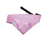 DQT Mens Plain Satin Bow Tie, Cummerbund & Pocket Square Set (3pc) - Pre-Tied Wedding Formal - Lilac