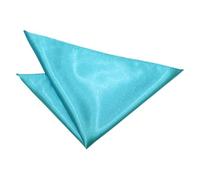 DQT Mens Plain Satin Pocket Square - Wedding, Business & Formal Suit Handkerchief - Robin's Egg Blue