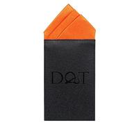 DQT Mens Plain Satin Pre-Folded One Peak Pocket Square Handkerchief - Burnt Orange