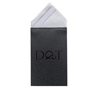DQT Silver Plain Satin Pre-Folded Pocket Square One Peak