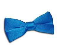 DQT Mens Plain Satin Pre-Tied Bow Tie - Wedding, Business & Formal Wear - Electric Blue