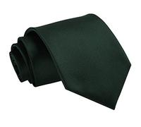 DQT Mens Plain Solid Check Wedding Formal Casual Groom Neck Tie in Various Style and Colours - Dark Green, Regular 9cm Tie