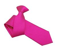 DQT Mens Plain Solid Check Wedding Formal Casual Groom Neck Tie in Various Style and Colours - Fuchsia Pink, Clip on Tie