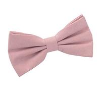 DQT Mens Plain Suede Pre-Tied Bow Tie - Wedding, Tuxedo & Formal - Dusty Pink