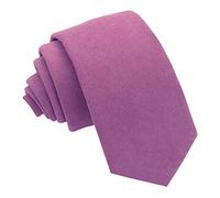 DQT Mens Plain Suede Slim 7cm Tie - Wedding Business & Formal Necktie - Dusty Rose Pink