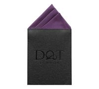DQT Mens Plain Twill Pre-Folded Pocket Square - Wedding, Business & Formal Suit Handkerchief - Aubergine Purple - One Peak