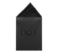 DQT Mens Plain Twill Pre-Folded Pocket Square - Wedding, Business & Formal Suit Handkerchief - Black - One Peak