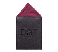 DQT Mens Plain Twill Pre-Folded Pocket Square - Wedding, Business & Formal Suit Handkerchief - Burgundy - One Peak