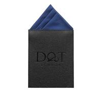 DQT Mens Plain Twill Pre-Folded Pocket Square - Wedding, Business & Formal Suit Handkerchief - Navy Blue - One Peak