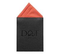 DQT Mens Plain Twill Pre-Folded Pocket Square - Wedding, Business & Formal Suit Handkerchief - Terracotta Orange - One Peak