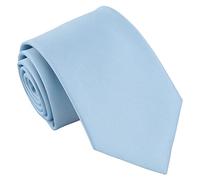 DQT Men's Plain Twill Wedding Formal 8cm Classic Tie - Ice Blue