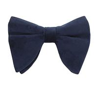 DQT Mens Plain Velvet Pre-Tied Bow Tie - Wedding, Business & Formal Wear - Navy Blue