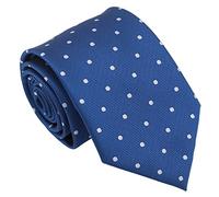 DQT Men's Polka Dot Patterned Business Formal Casual 8cm Classic Tie - Royal Blue