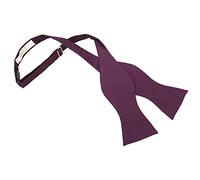 DQT Mens Solid Check Self-Tie Bow Tie - Wedding, Business & Formal Bowtie - Cadbury Purple