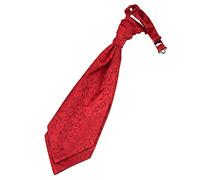 DQT Mens Swirl Floral Pre-Tied Scrunchie Ruche Cravat - Wedding Formal Ascot - Burgundy