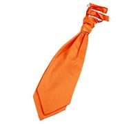 DQT New Men Plain Satin Groom Best Man Formal Wedding Pre-Tied Scrunchie Cravat Burnt Orange