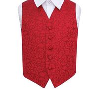 DQT New Swirl Burgundy Boy's Waistcoat - 13-14 Years: 34"