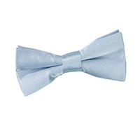 DQT Plain Glossy Satin Formal Wedding Tuxedo Pre-tied Bow Tie for Boys in Dusty Blue