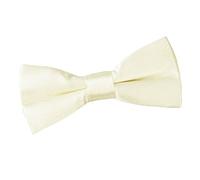 DQT Plain Glossy Satin Formal Wedding Tuxedo Pre-tied Bow Tie for Boys in Ivory