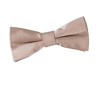 DQT Plain Glossy Satin Formal Wedding Tuxedo Pre-tied Bow Tie for Boys in Mocha Brown