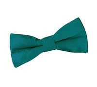 DQT Plain Glossy Satin Formal Wedding Tuxedo Pre-tied Bow Tie for Boys in Teal