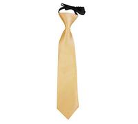 DQT Plain Satin Easy to Wear Elastic Pre-tied Tie for Boys (2-7 Years Old) - Pale Yellow