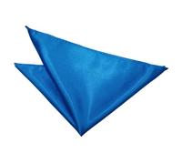 DQT Plain Satin Formal Casual Wedding Handkerchief Pocket Square Hanky - Electric Blue