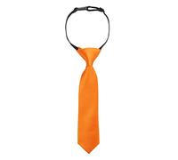 DQT Plain Satin Pre-Tied Elasticated Adjustable Neck Tie for Boys 0-2 Years Old - Burnt Orange