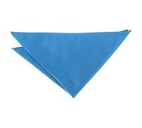DQT Plain Twill Wedding Pocket Square Handkerchief - Azure Blue