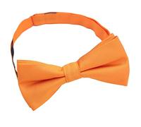 DQT Plain Twill Wedding Thistle Pre-Tied Bow Tie for Men - Tangerine