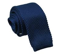 DQT Premium Knitted Polyester Plain Solid Navy Blue Men's Fashion Casual Business Skinny Narrow 5cm Tie Necktie