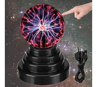 DQTYE Plasma Ball 3 Inch Touch Sensitive Lightning Effects Globe Portable USB/Battery Plasma Lamp for Home Office Party Decoration