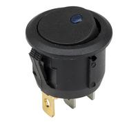 DQVHYUJEL 100pcs / Lot KCD1-102N2-5 Perforate Diameter 20 Mm 3 Pin ON - Off Round Rocker Switch with Light KCD1-105N 220V 12V(Blu,12V LED color ray)