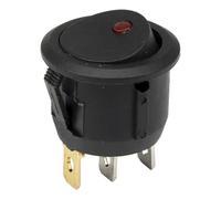 DQVHYUJEL 100pcs / Lot KCD1-102N2-5 Perforate Diameter 20 Mm 3 Pin ON - Off Round Rocker Switch with Light KCD1-105N 220V 12V(Rosso,12V LED color ray)