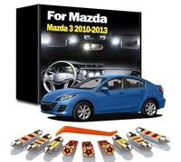 DQWASUYB 11Pcs Car LED Interior Reading Trunk Number Plate Light Kit, For Mazda 3 BL Mazda3 2010 2011 2012 2013 Sun Visor Map Bulbs