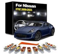 DQWASUYB 11Pcs LED Interior Map Dome Light Kit, For 370Z 2009-2016 2017 2018 2019 2020 2021 Indoor Car Bulbs