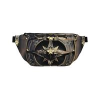 DQXYCTXC Magical Design Norse Runes Compass Crossbody Waist Bag.Large Capacity, Waterproof And Dustproof, Secure Zipper, Suitable For Travel And Outdoor Activities., Black