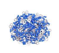 DQZRTUECA 100 Pcs Blue Insulated Electrical Crimp Terminal Brass Wire Connector for 1.5-2.5mm²