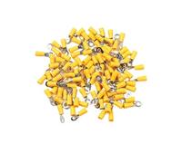 DQZRTUECA 100 Pcs RV5.5 Insulated Terminals Wire Cable Electrical Crimp Connectors Terminal Block Copper Multiple Sizes Yellow(RV5.5-6)