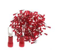 DQZRTUECA 1000Pcs SV1-3 AWG22-16 Insulated Fork Spade Terminals Crimp Connectors Multicolor(Red)