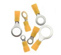 DQZRTUECA 100pcs Multiple Sizes Yellow Brass Insulated Electrical Crimp Terminal Connector 12-10AWG(M12)