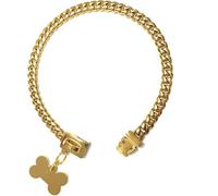 DQZRTUECA 10mm Wide Sturdy Stainless Steel Chain Dog Walking Collar, Heavy Duty Chewy Training Collar For Small, Medium, Large Dogs(Gold,26 inches)