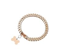 DQZRTUECA 10mm Wide Sturdy Stainless Steel Chain Dog Walking Collar, Heavy Duty Chewy Training Collar For Small, Medium, Large Dogs(Rose gold,20 inches)