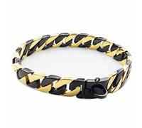 DQZRTUECA 32mm Wide Heavy Duty Strong Cuban Chain Link Dog Collar With Steel Buckle, Strong Stainless Steel Metal Dog Training Collar Necklace(16inch)