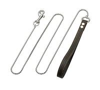 DQZRTUECA 4mm Stainless Steel Snake Chain Leash Pet Training Chain, Metal Dog Leash With Leather Padded Handle, Suitable For Medium And Large Dogs(Silver39in*4mm)