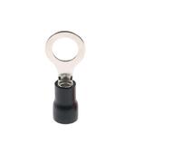 DQZRTUECA 50 pcs Insulated Round Crimp Lug Terminals, Brass Tin-Plated, Multicolor, Multiple Sizes(Black,RV2-4)
